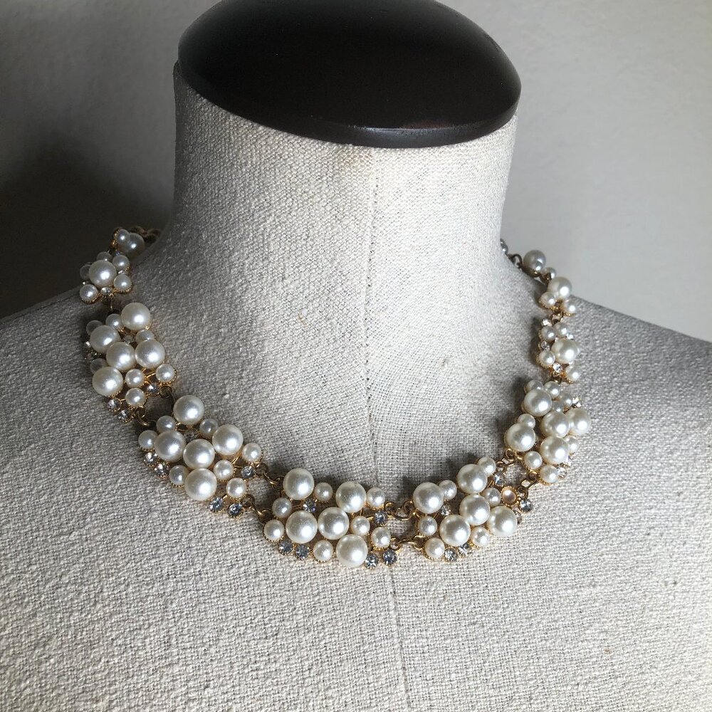 Gorgeous, Vintage Faux Pearl/ Diamond Necklace